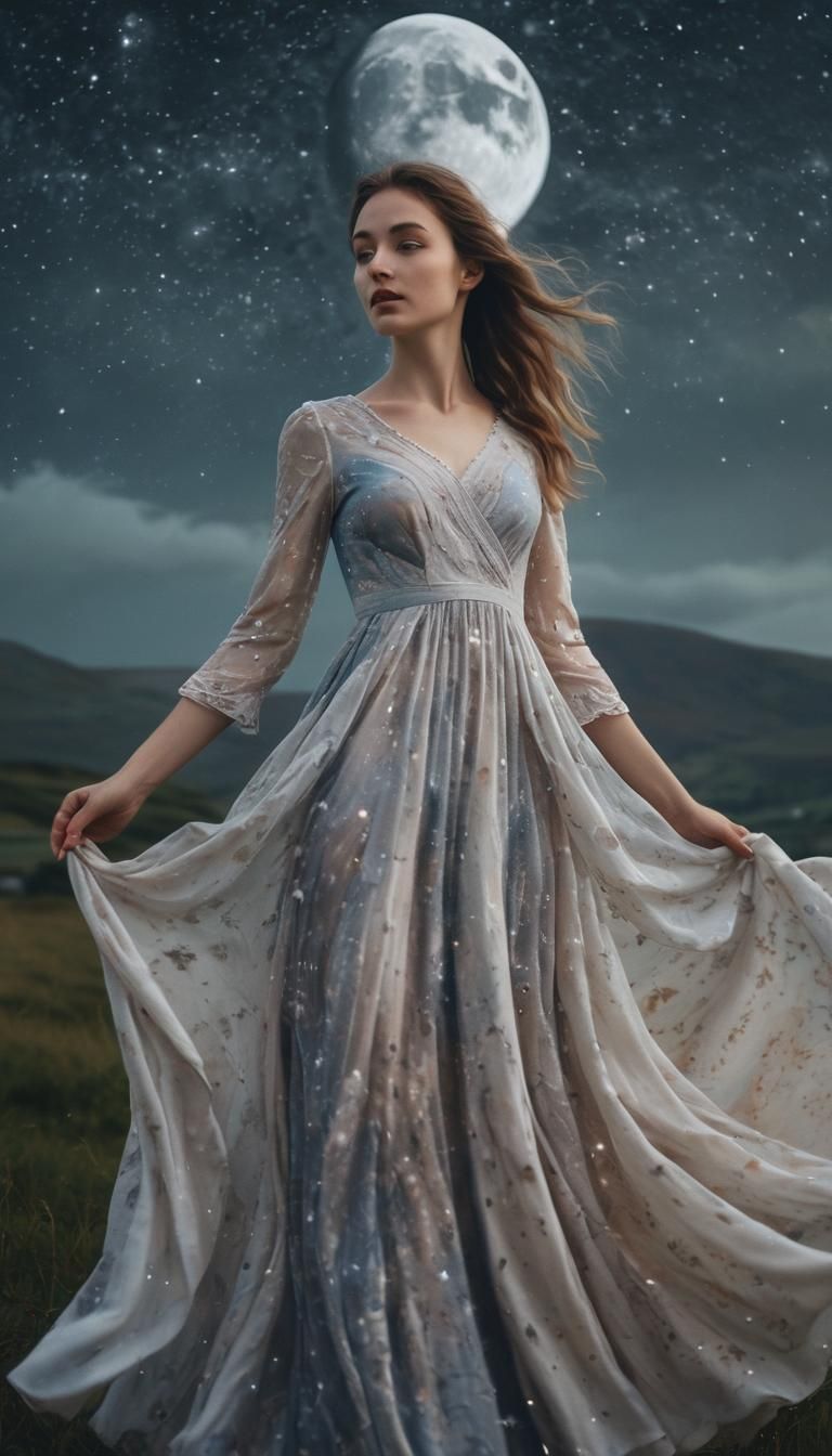 Irish Moon Goddess in Double Exposure Photography