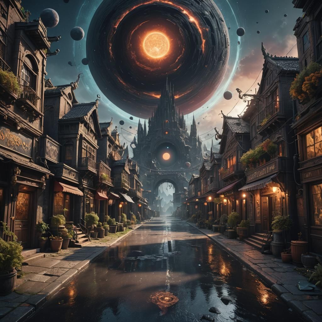 Magical Street to Parallel Universe Concept Art