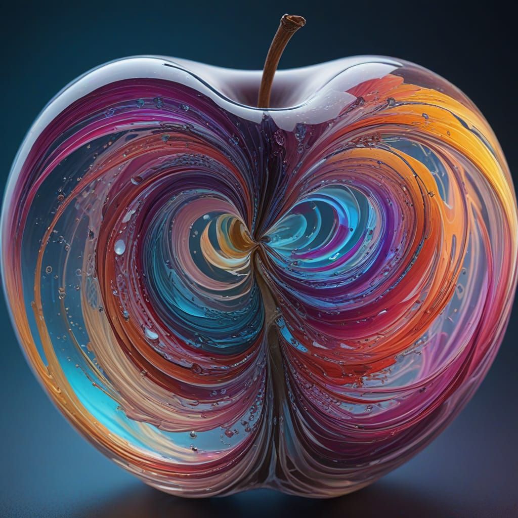 Ethereal Dreamscapes: Infinite Apple Vortex in Surreal Art