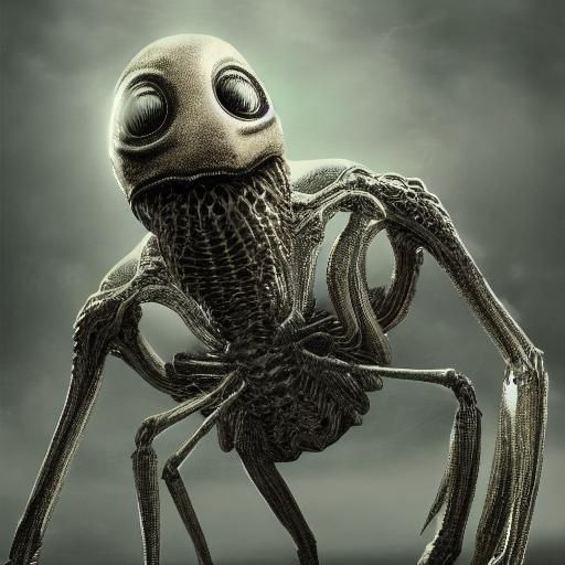 Dark Fantasy Hybrid Creature Inspired by Giger