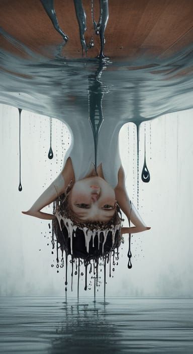 Water's Chaotic Descent in Splashing Abundance