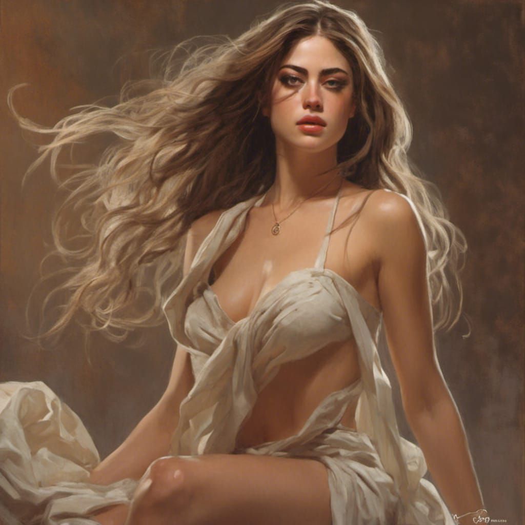 Gorgeous Blonde Portrait in Graffiti Art Style