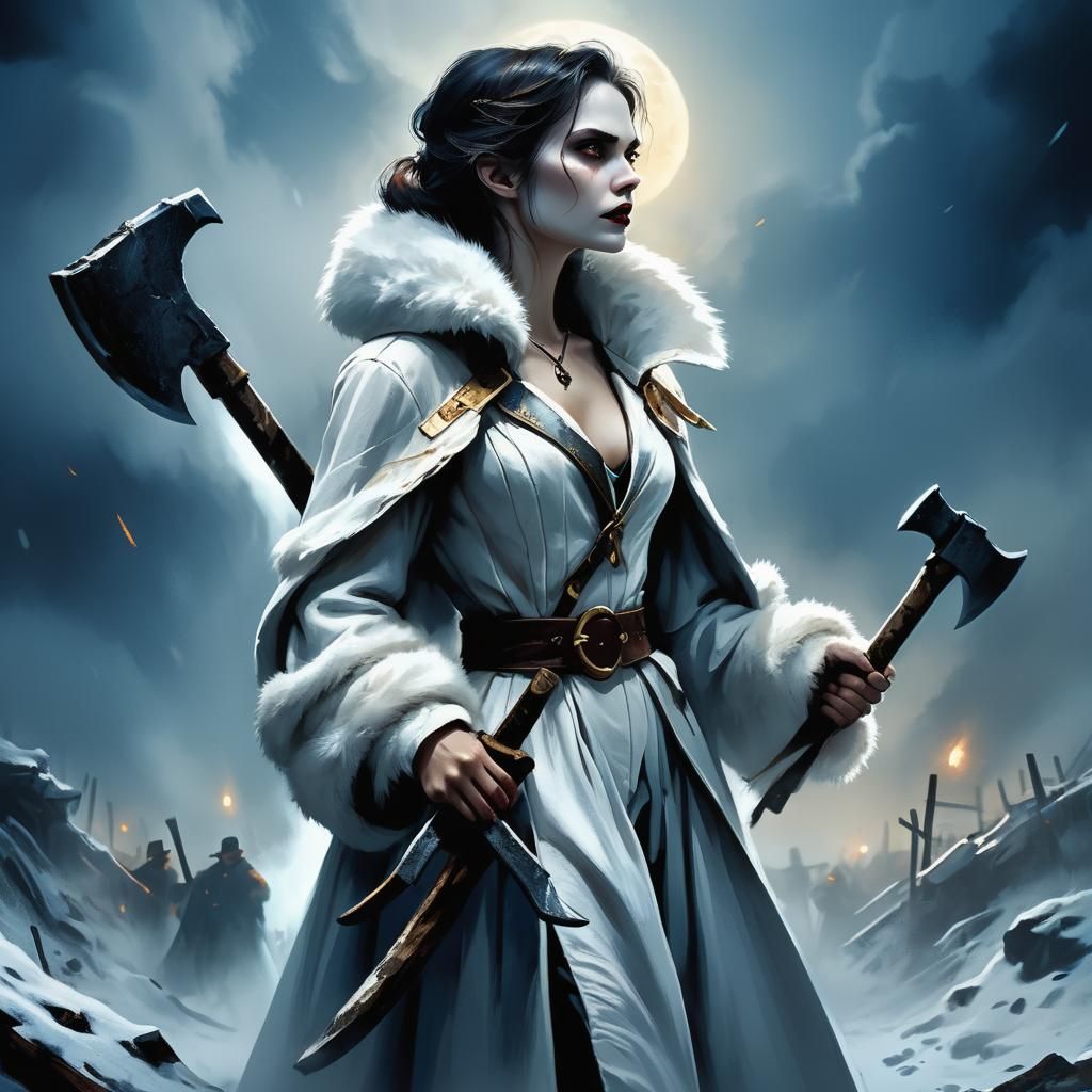 Vampire Queen in Trenches: Dark Fantasy Concept Art