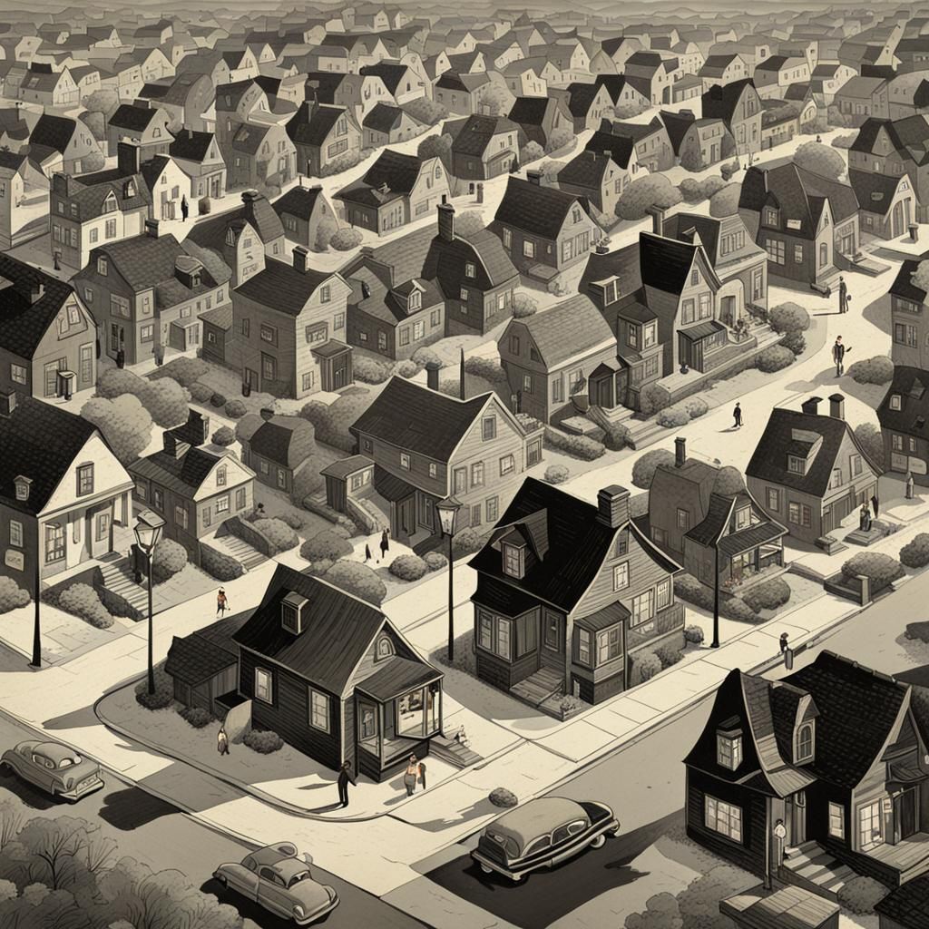 Surreal 1940s Cartoon Street View