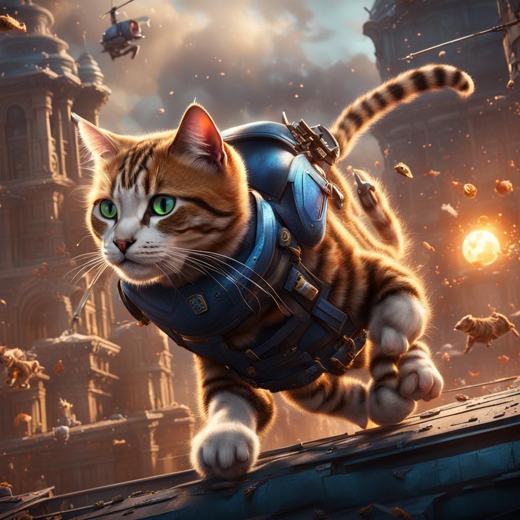 Cats Doing Stunts: Digital Matte Painting