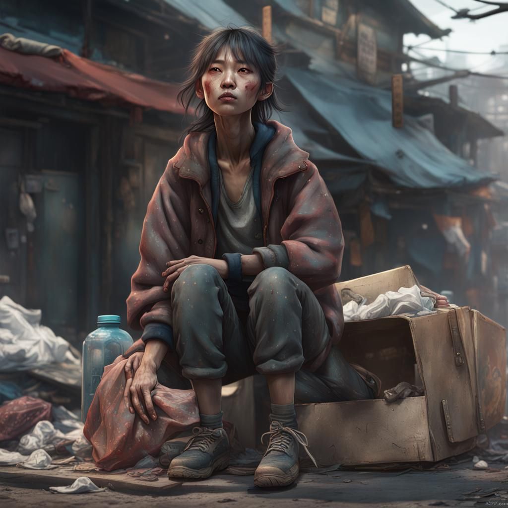 Detailed Matte Painting of a Korean Girl