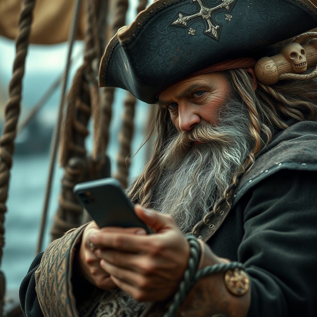 Pirate Captain Plays iPhone in 16th Century Europe