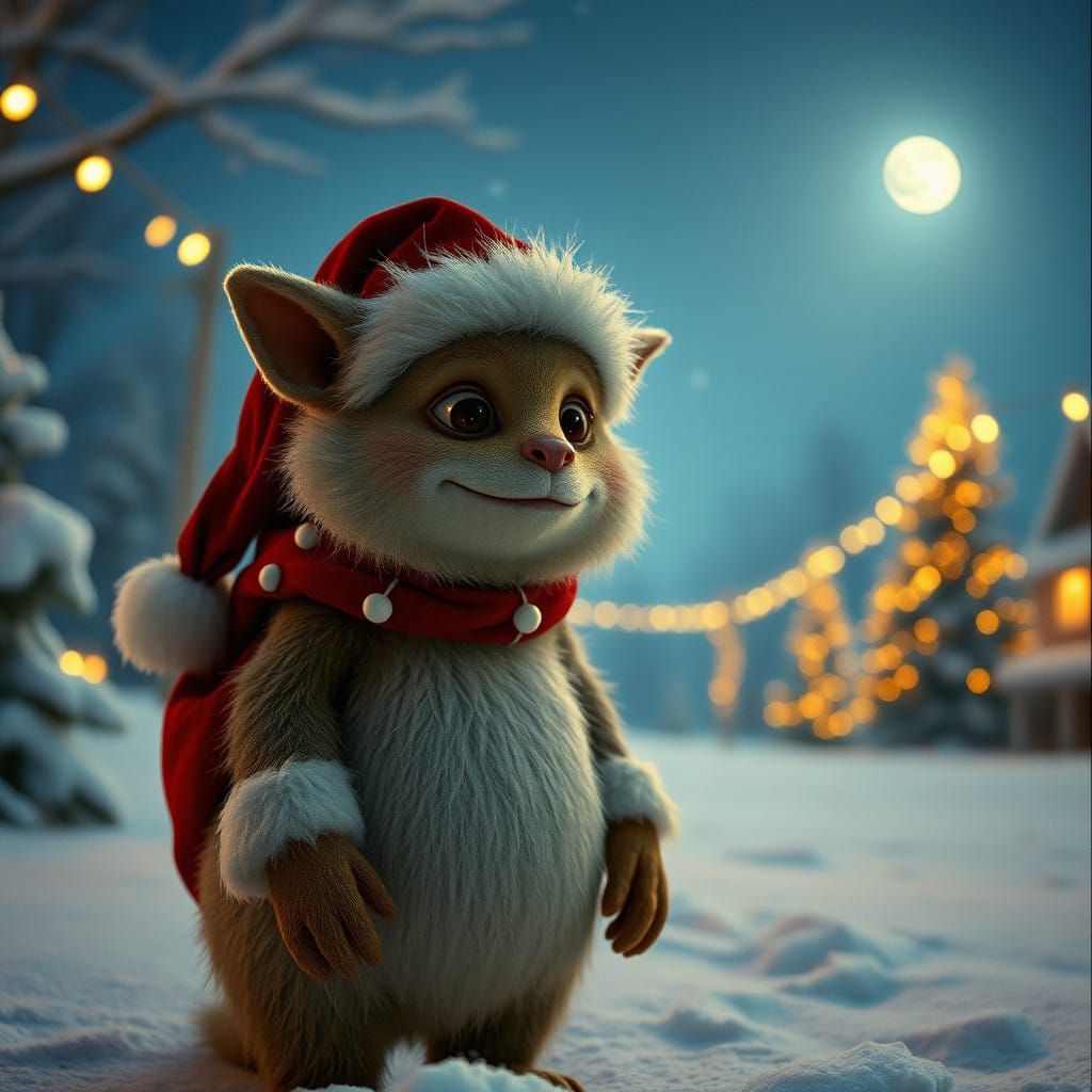 Whimsical Christmas Wonder in a Snowy Winter Wonderland