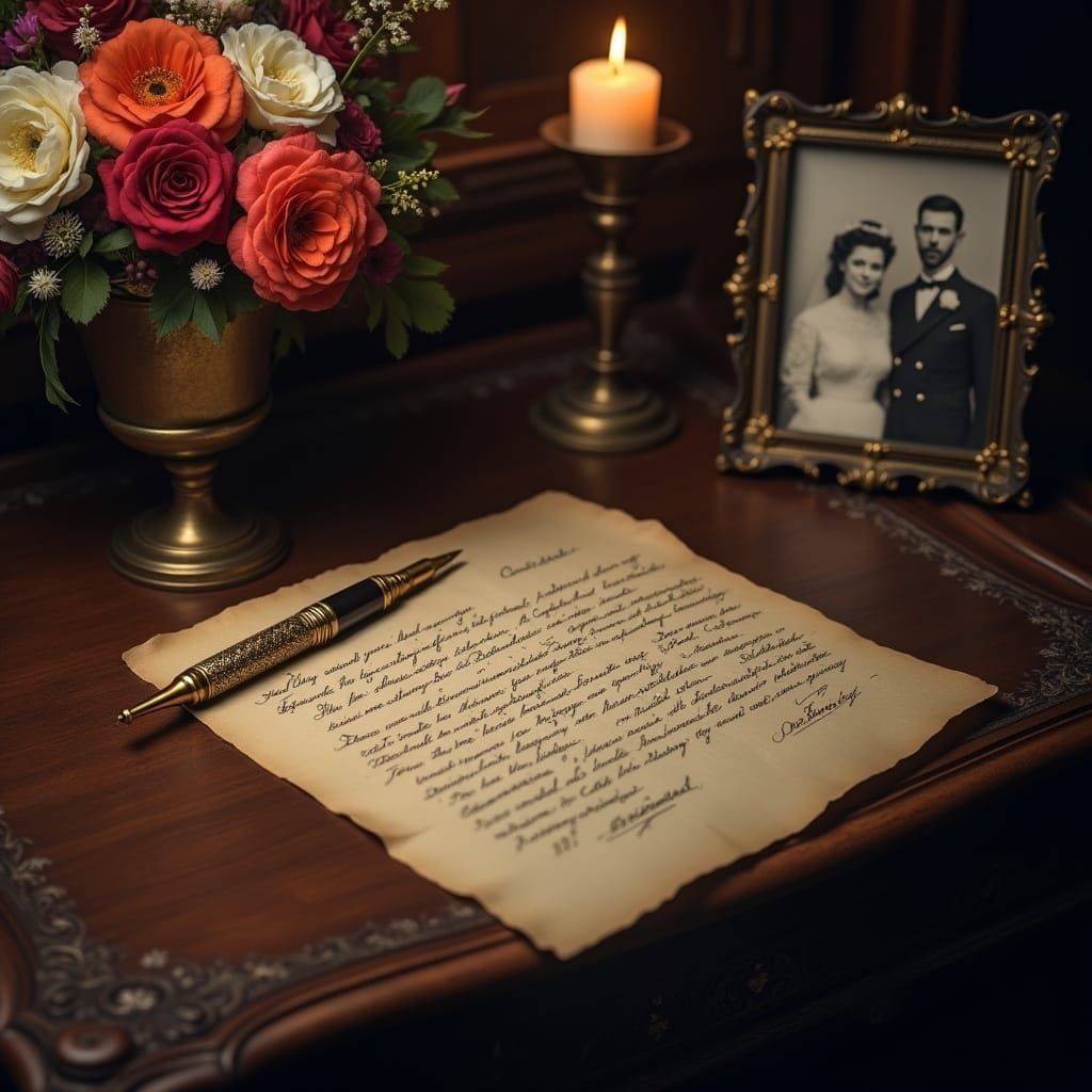 Romantic Heritage Desk Scene