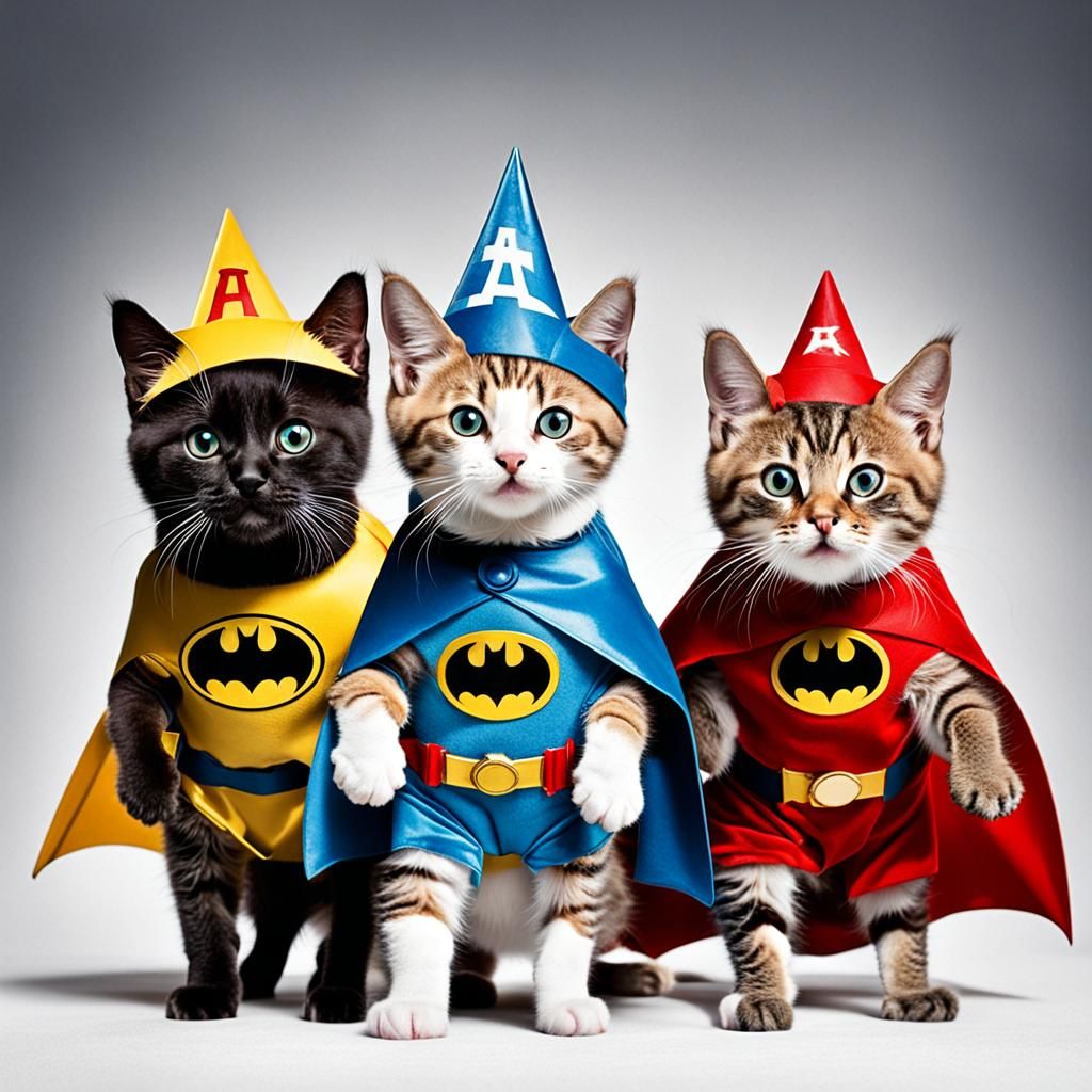 Kittens as Superhero Movie Poster from the 60s
