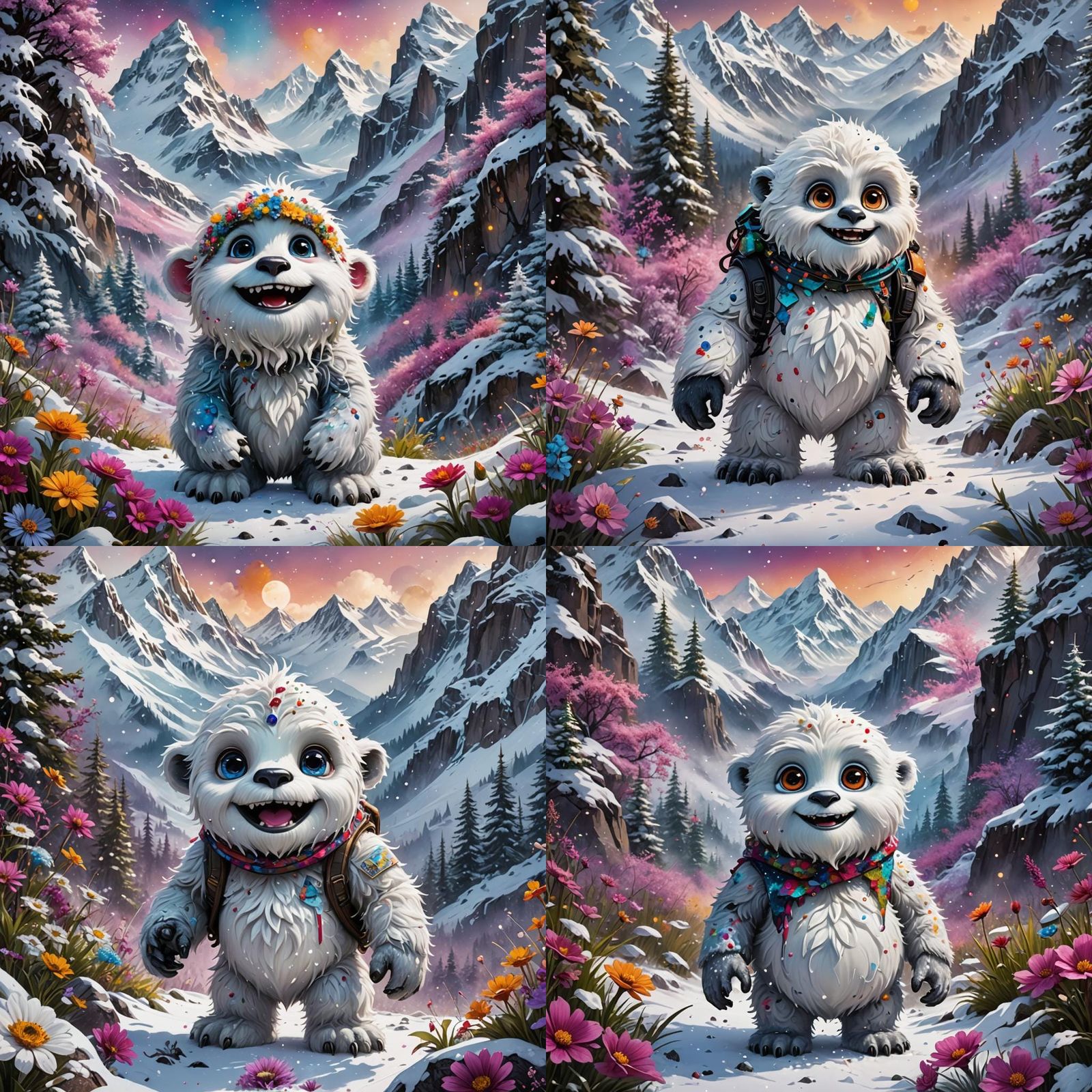 Baby Abominable Snowman in Wes Anderson Style