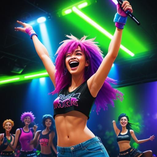 Karaoke Night: Vibrant Fauvist Digital Art