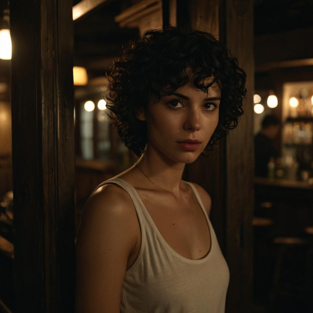 Dramatic Tavern Portrait in Vintage Cinematic Style