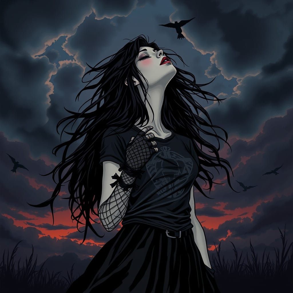 Ethereal Goth Beauty Embraces Bleakness in Moody Twilight Re...