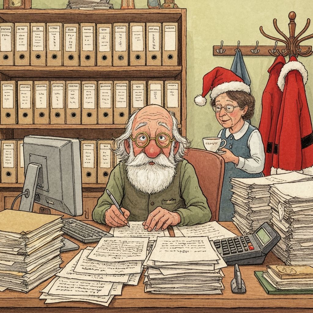 Elderly Man Overwhelmed by Paperwork, Gets Tea