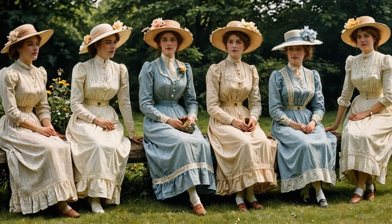 Edwardian Women Enjoying a Summer Day