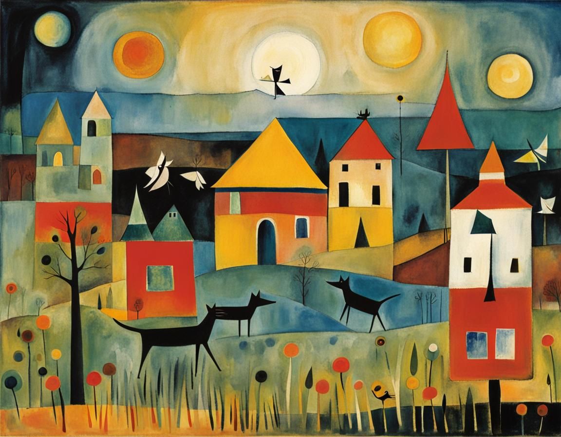 Abstract Expressionist Painting in Vibrant Colors