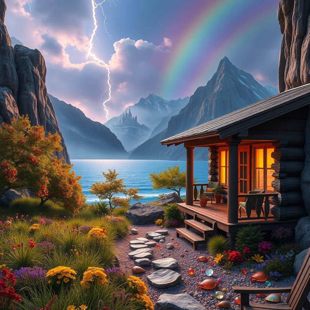 Mountain Haven in Serene Granite Landscape