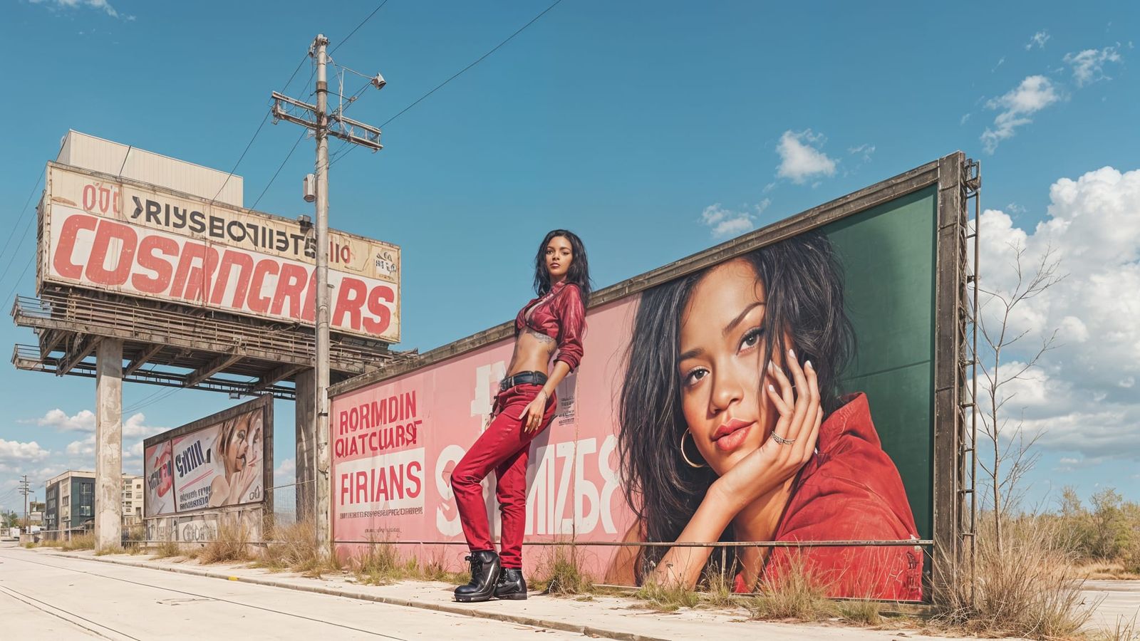 Rihanna Cosmetics Billboard in Hyperrealism Style