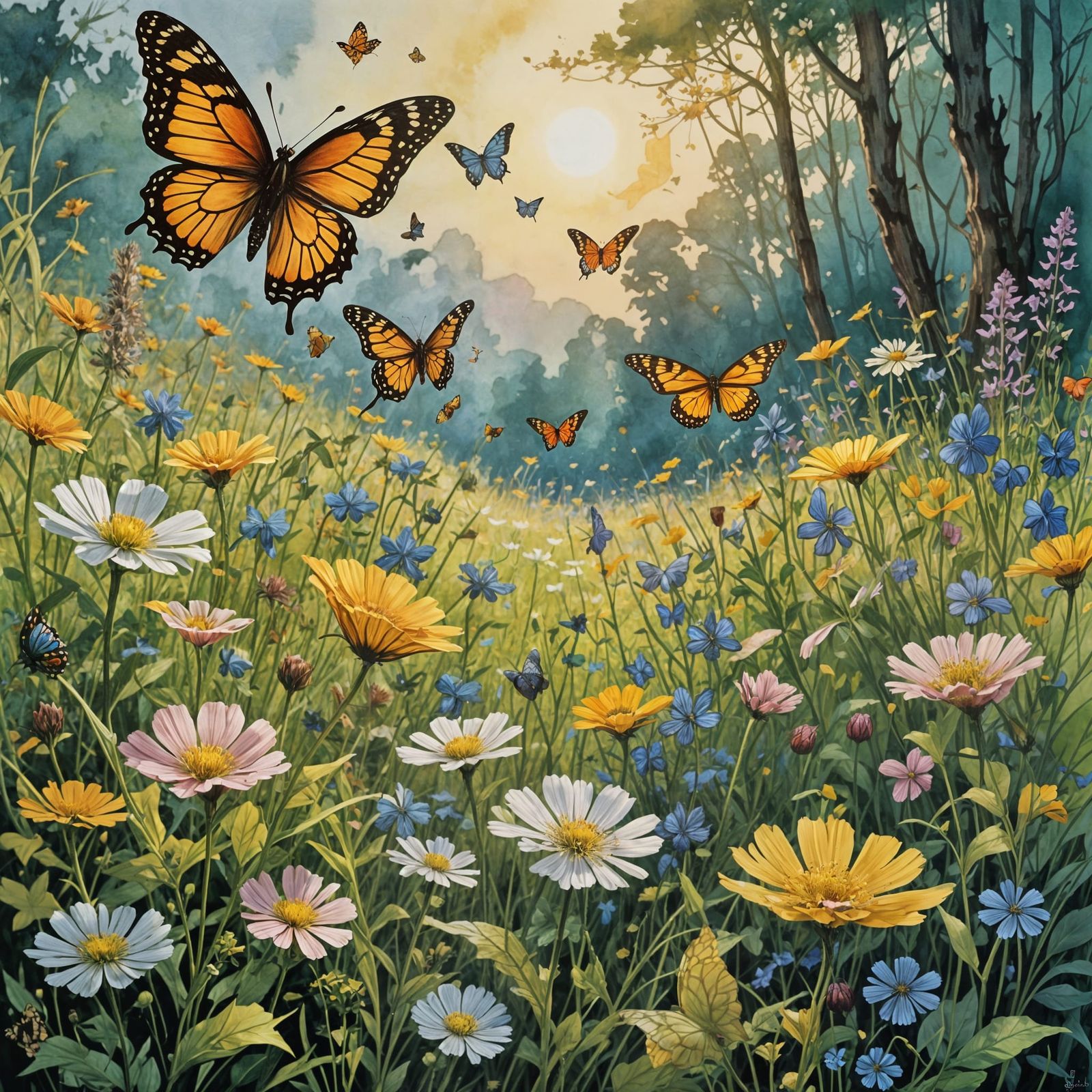 Whimsical Earth Day Celebration in a Sun-Drenched Meadow