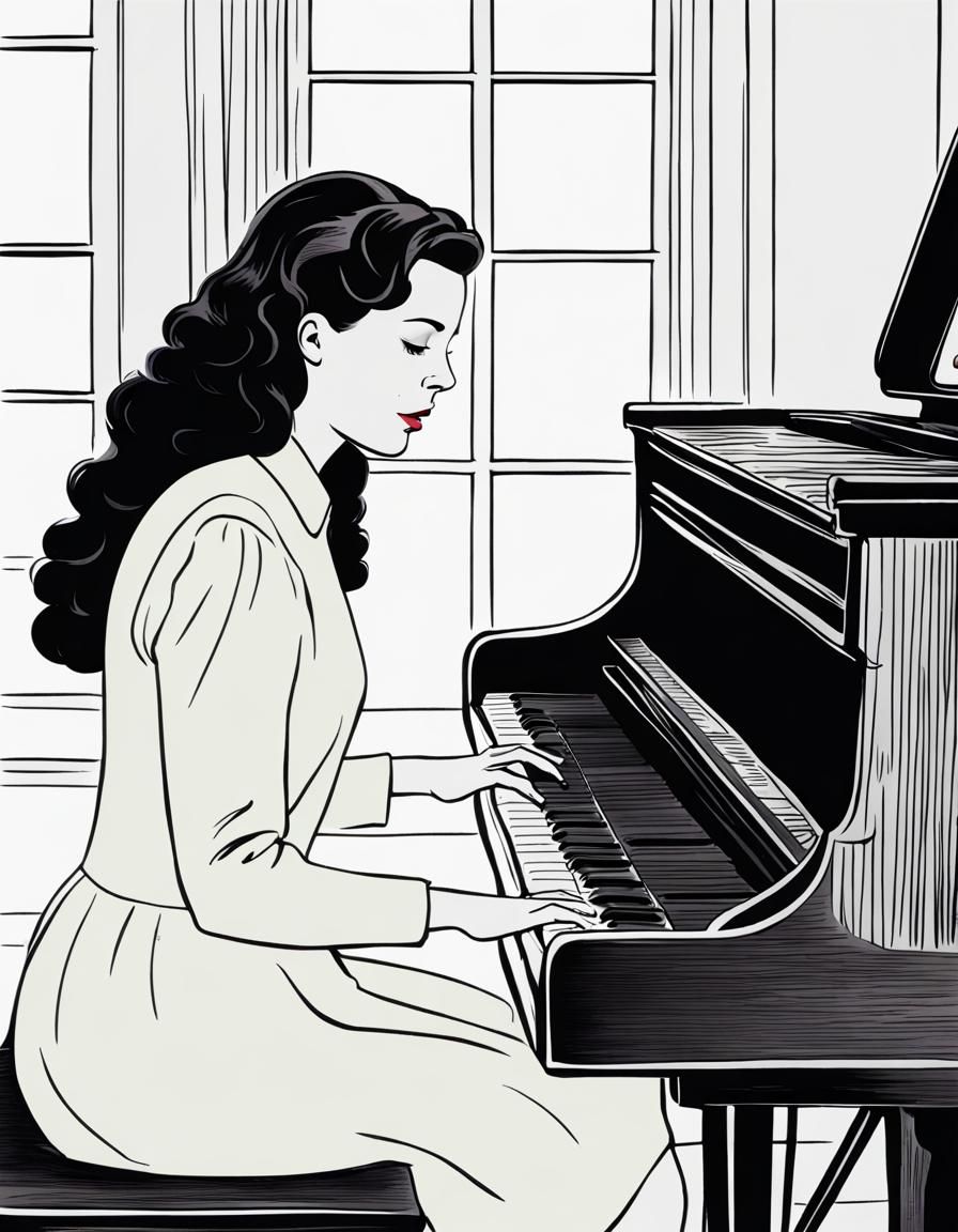 Peggy playing the piano perfectly