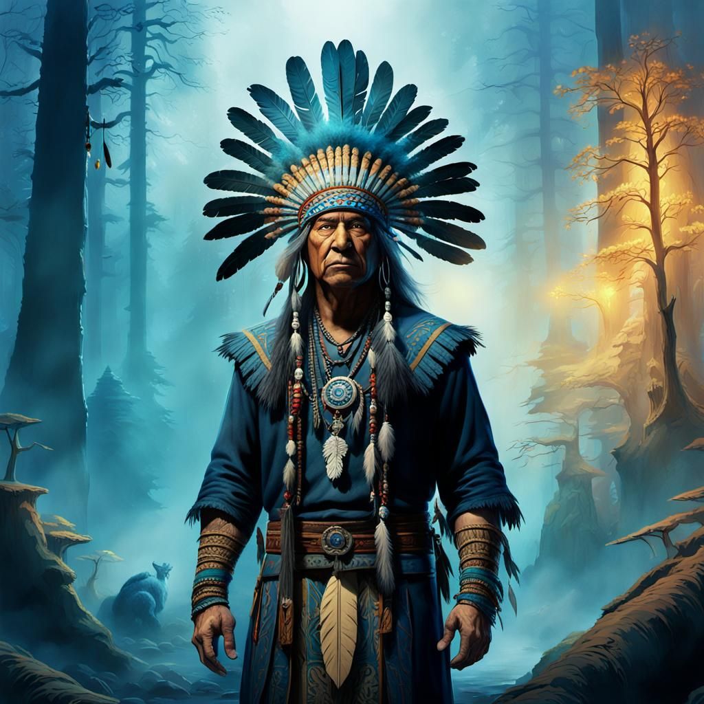 The Undertaker from WWE as a Native American