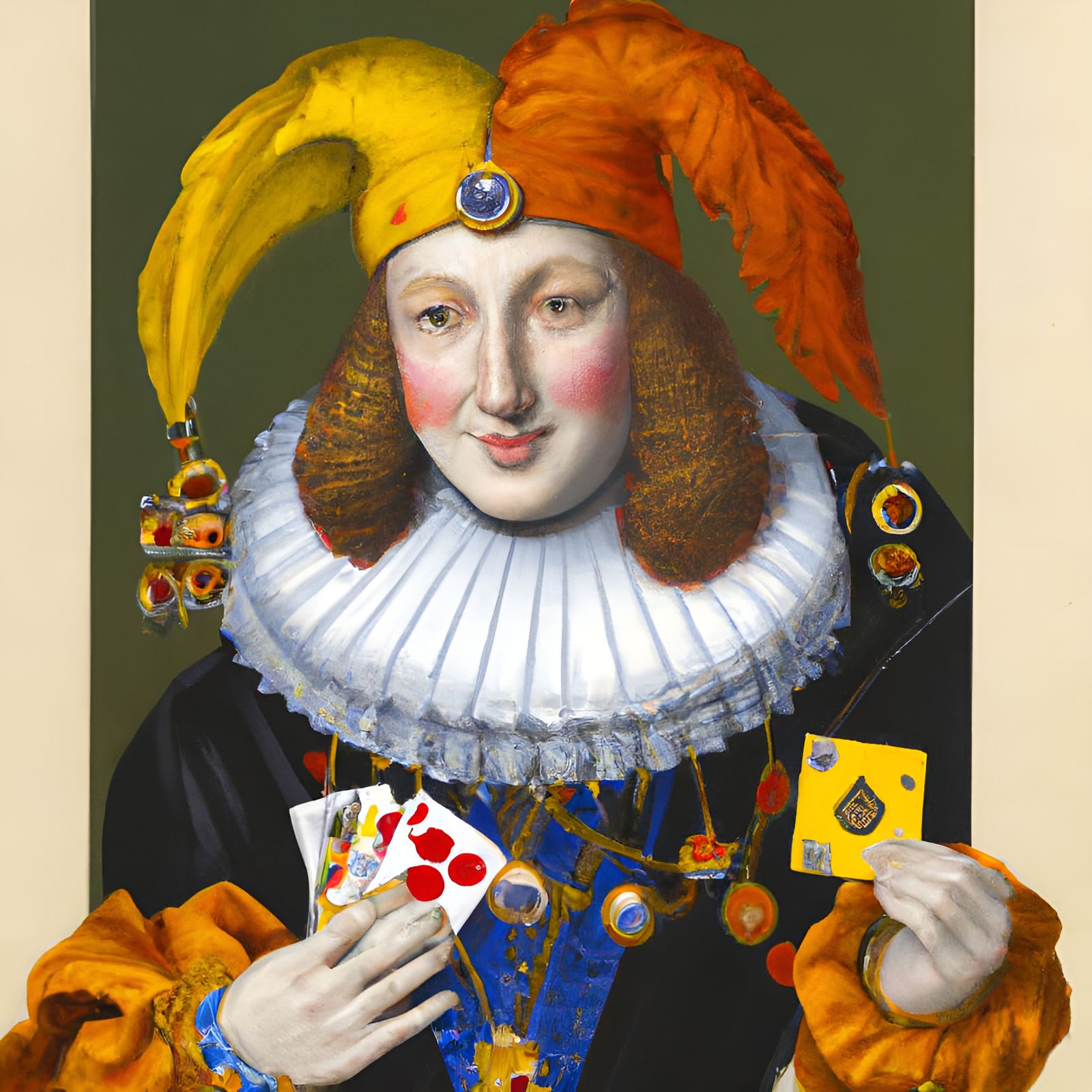 The Harlequin: Elizabethan Portrait Playing Card