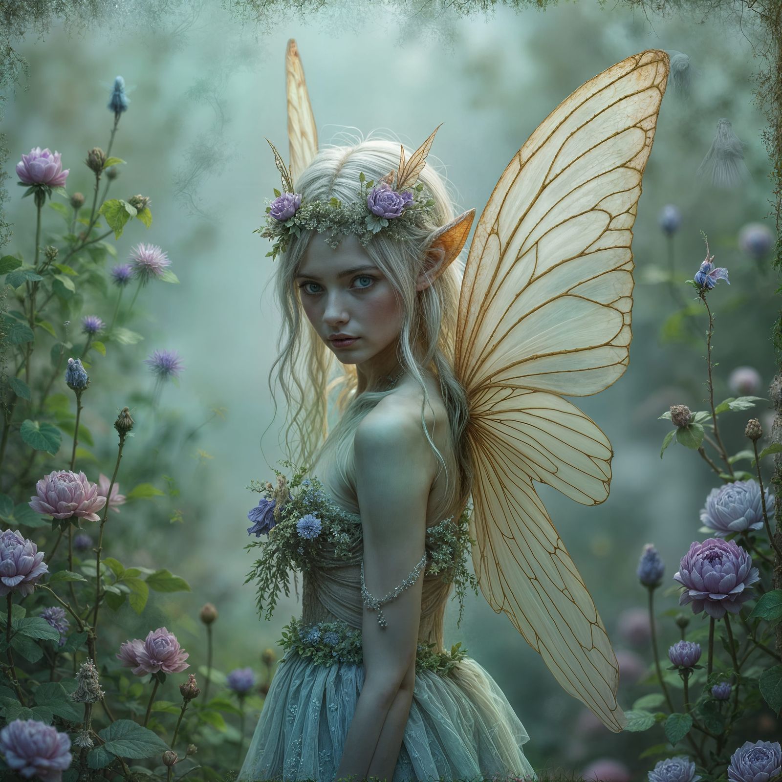 Ethereal Fairy in Whimsical Blooms