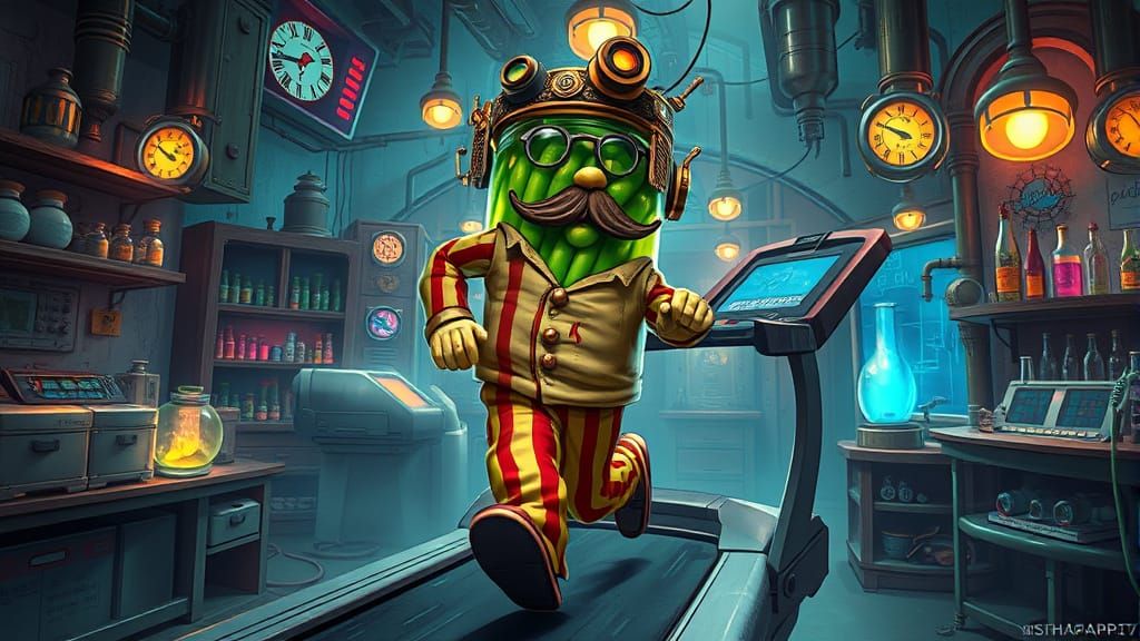 Steampunk Pickle Man's Laboratory Workout