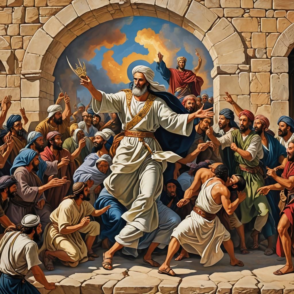 Hebrew Spies Escape Jericho: A Surreal Scene