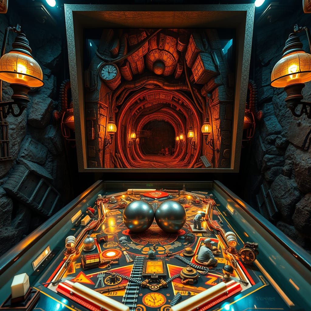 Majestic Pinball Table Depicts Miner's World in Intricate De...