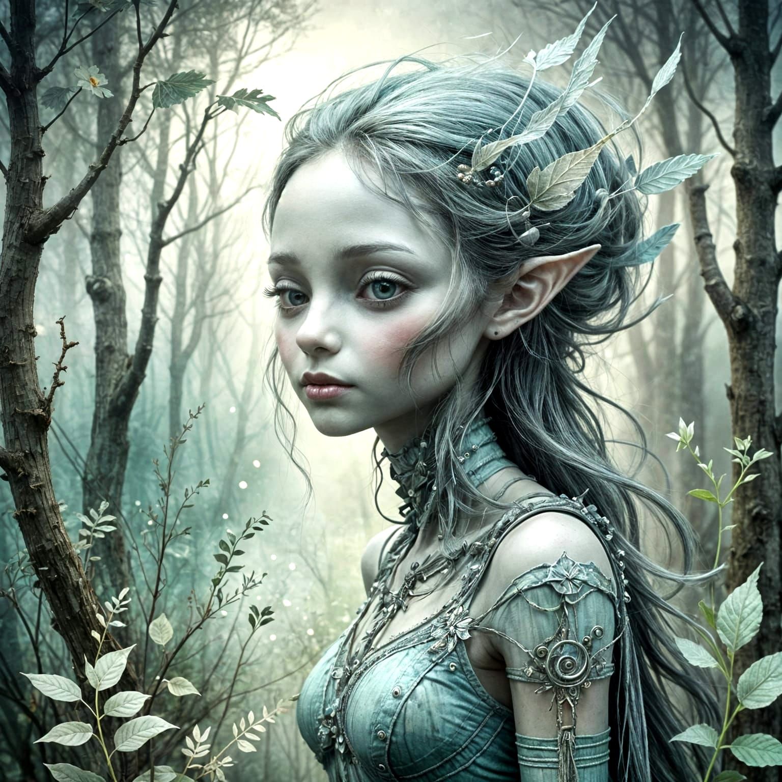 Playful Alien Fairy in Whimsical Painting Style