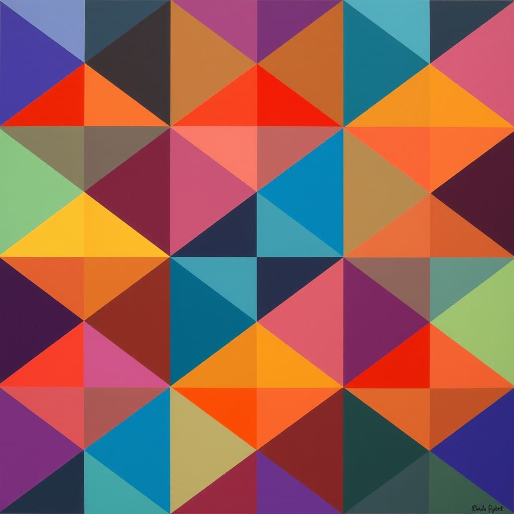 Geometric Triangles in Vibrant Neon Colors