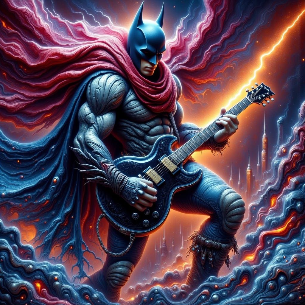 Cyberpunk Batman Rocks the Stage