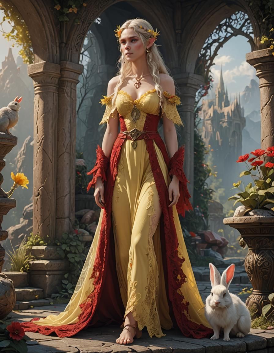 M'Yanila Sidhe Syren at the home of her patron Grand Duke H'Rolian Setting Sun After the Rain