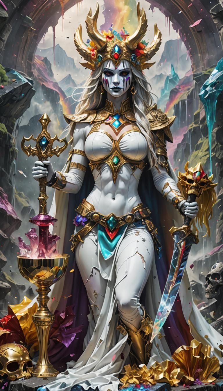 Victorious Psychedelic Goddess in Post-Apocalyptic Viking Ci...