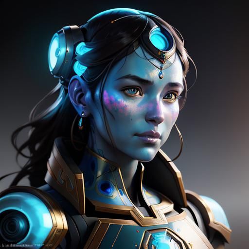 Robot Genie Portrait in Hyperdetailed Style