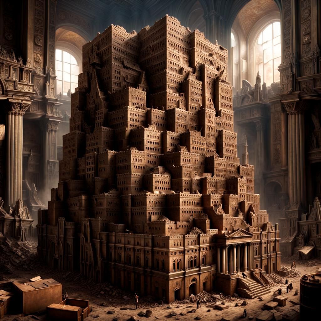 Hyperrealistic "Babel Box" in Digital Matte Painting