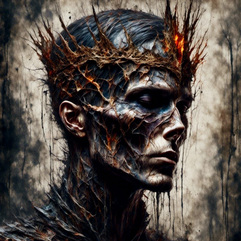 Undead King Portrait in Dark Fantasy Style