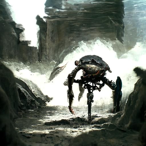 Mechanical Crab in Gothic Horror Style