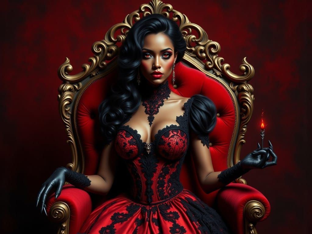 Victorian Woman with Razor Talons in Dark Surrealism