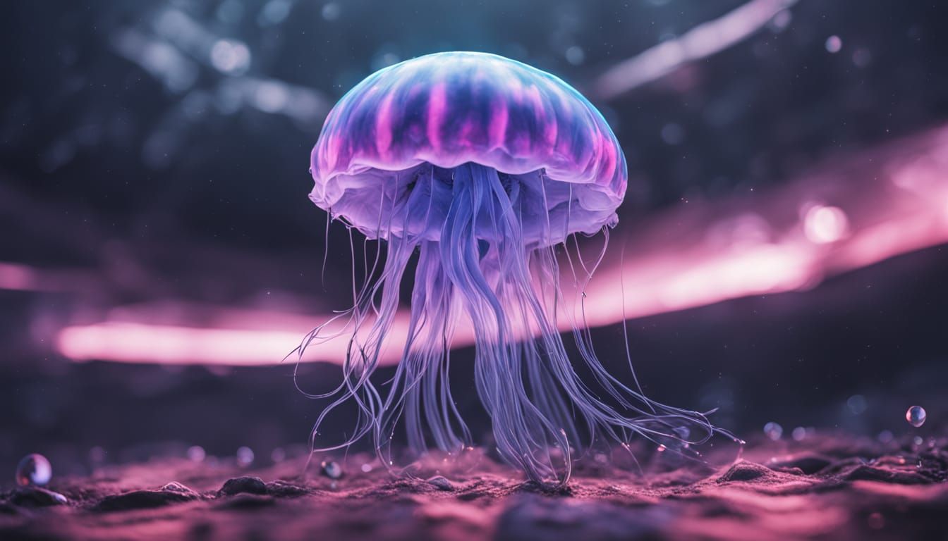 Mysterious Bioluminescent Jellyfish in Crystal Clear Mariana...