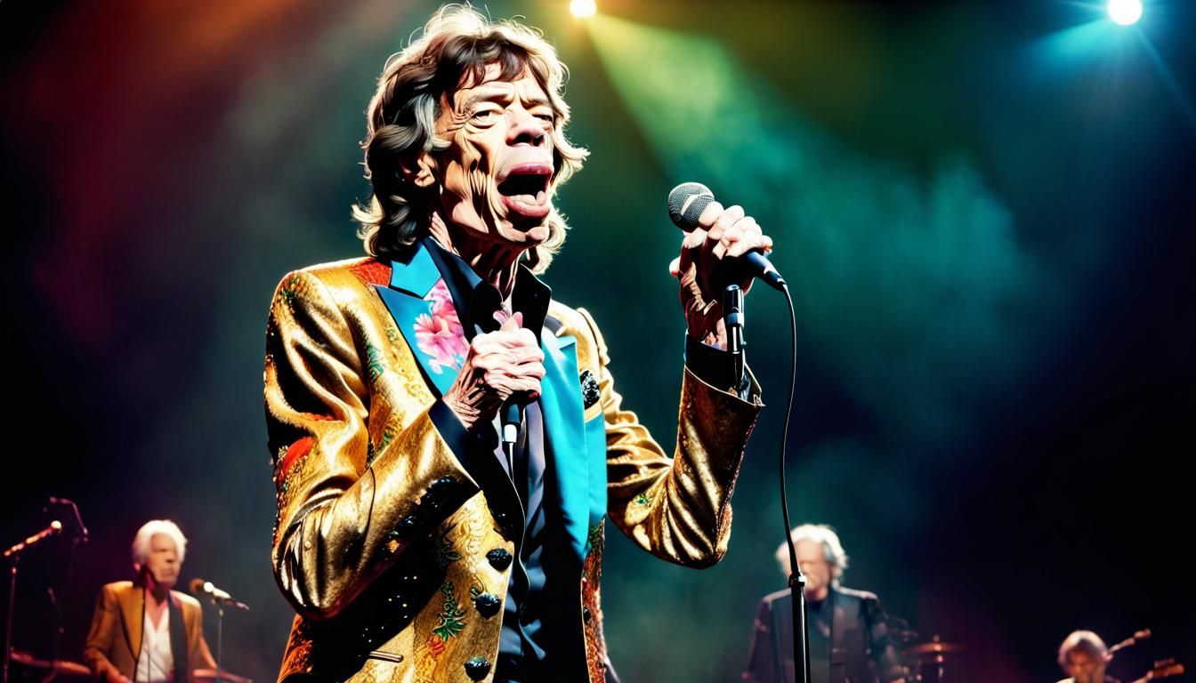 Mick Jagger as a 100-Year-Old: Digital Painting