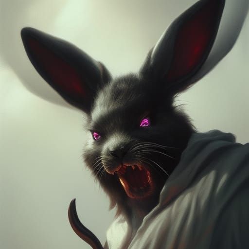 Dark Grim Easter Bunny in Shadow