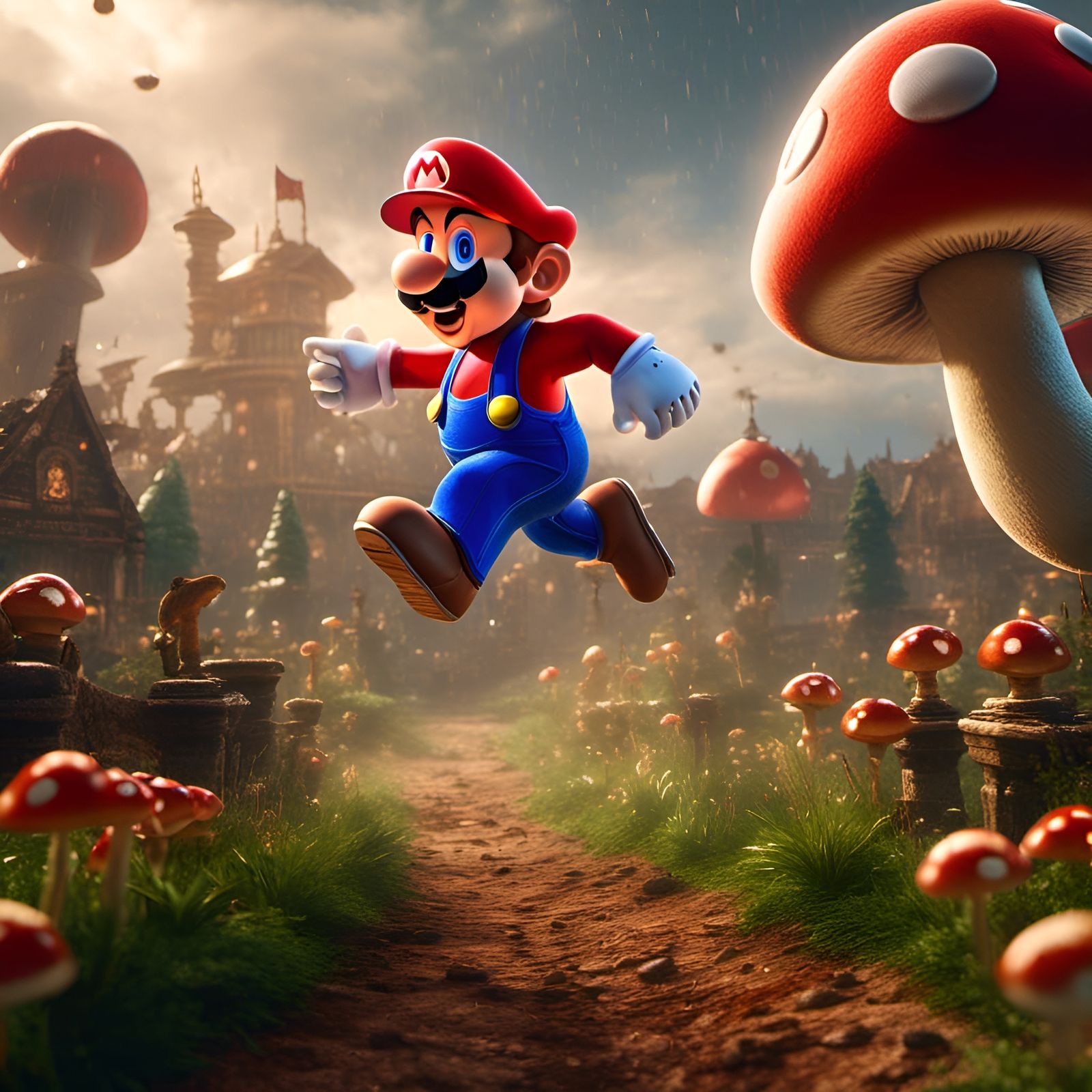 Super Mario Running in Mushroom Kingdom