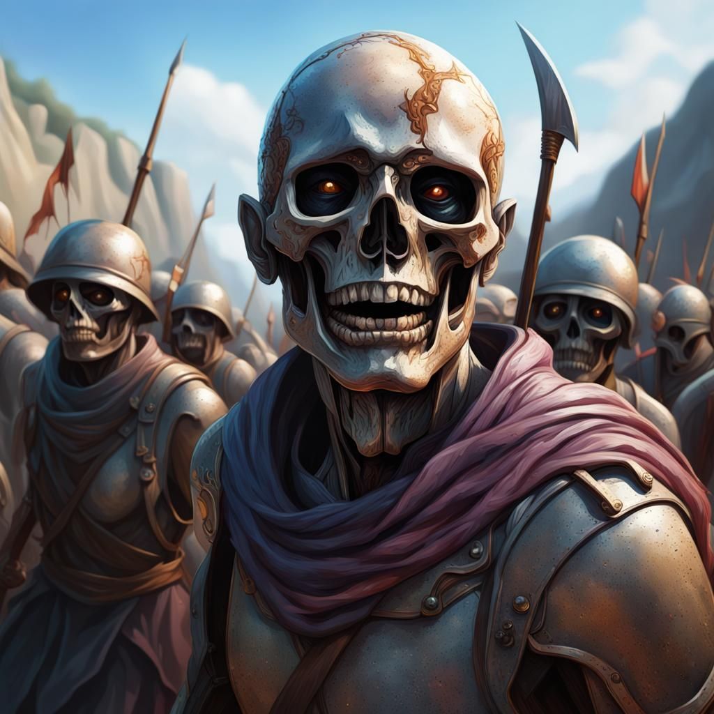 Hyperrealistic Death March Concept Art in Color