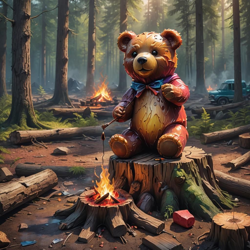 Gummy Bear's Forest Campfire Adventure