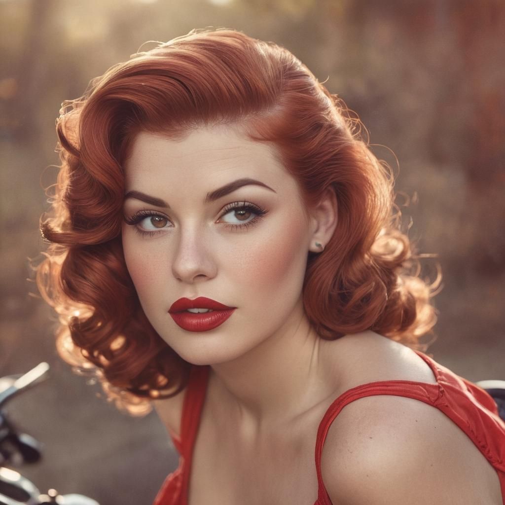 Vintage Pin-Up Girl in Retro Comic Style