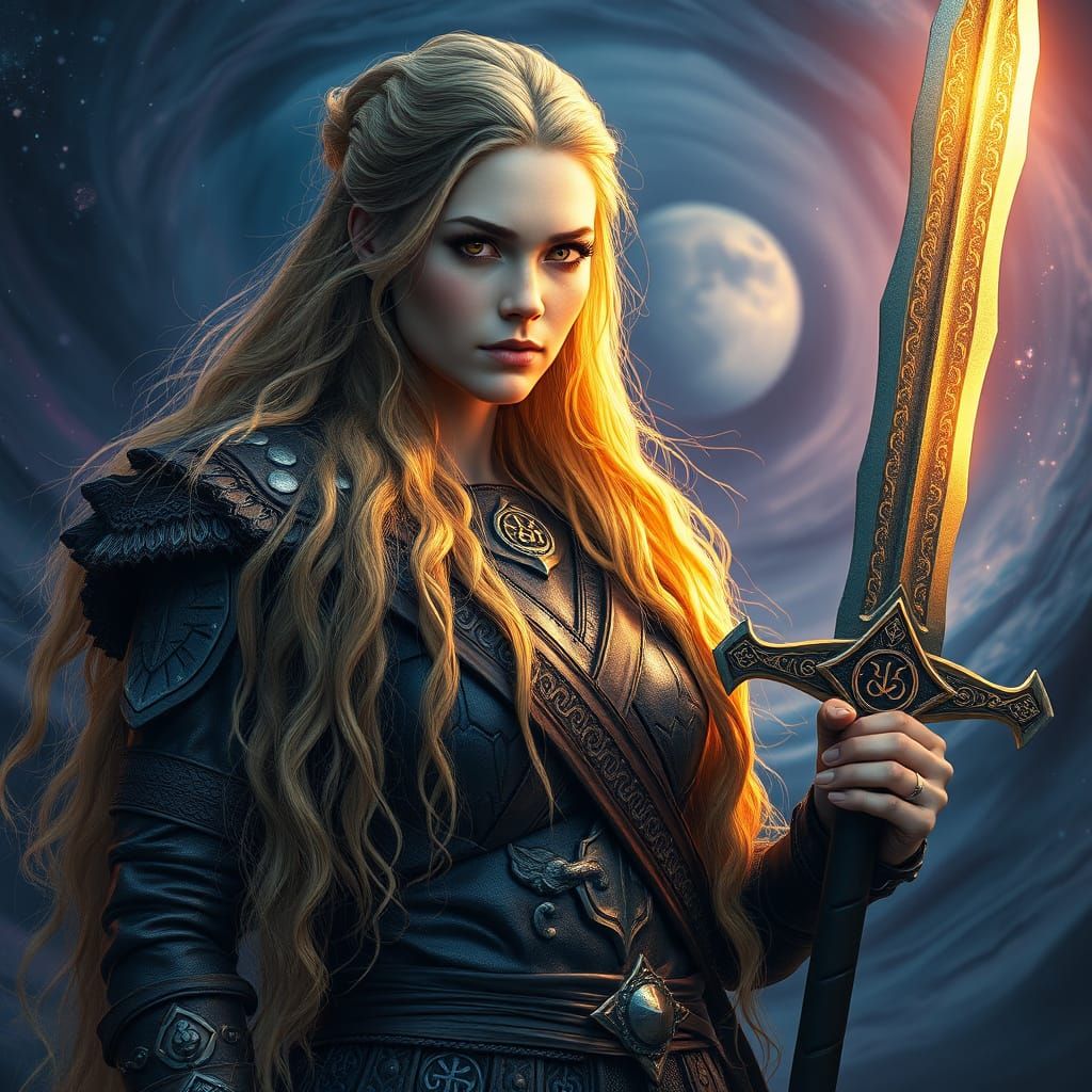 Viking Warrior Goddess in Majestic Armor