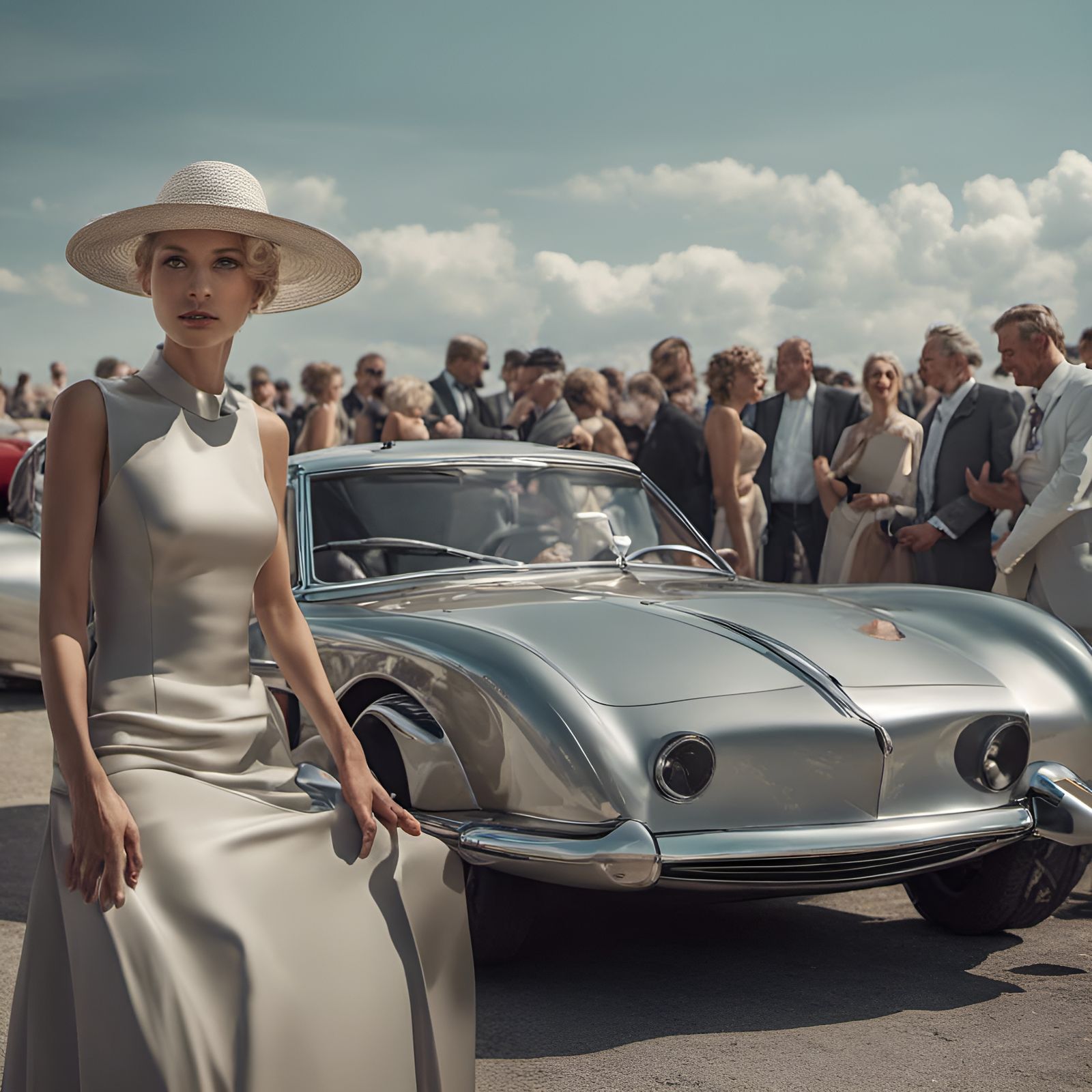 Futuristic Car Show: Aliens and Humans Ogle Sleek Vehicles